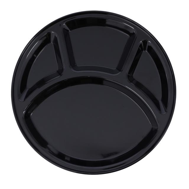 Royalford Melamine Ware Mess Round Tray, Four Compartment, RF10425 | 12.55” High Quality Material Tray | Hot/ Cold Food Items | For Daily Meals, Restaurants, Food Trucks - SW1hZ2U6NDI2MTg1