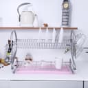 سلة تجفيف صحون ( 2 رف ) - فضي Royalford -  Metal Dish Rack with Cutlery Holder