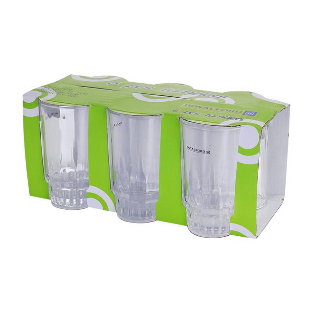 Royalford RF1385-GT6 265ml 6Pcs Glass - Water Cup Drinking Glass | Ideal for Party Picnic BBQ Camping Garden | Ideal for Water Wine Whisky Drinking & More - SW1hZ2U6NDAzNDA4