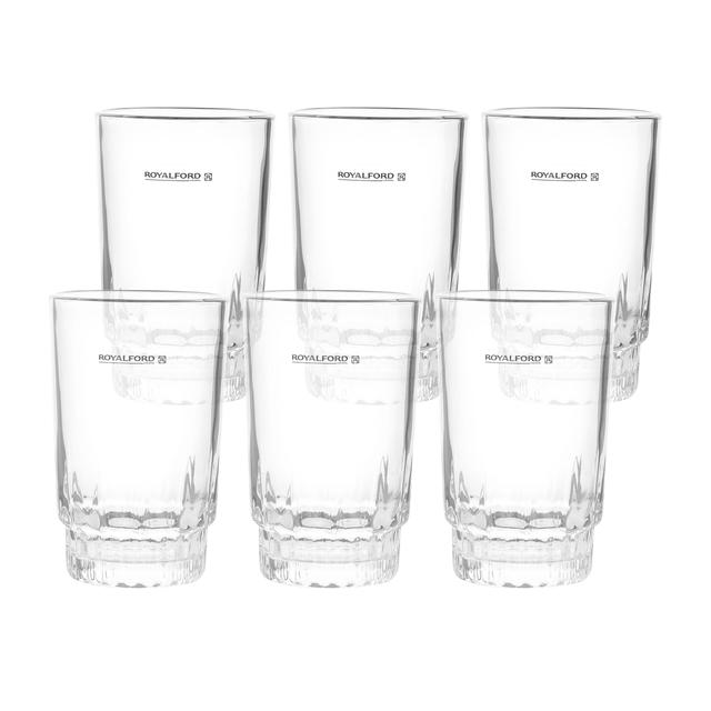 Royalford RF1385-GT6 265ml 6Pcs Glass - Water Cup Drinking Glass | Ideal for Party Picnic BBQ Camping Garden | Ideal for Water Wine Whisky Drinking & More - SW1hZ2U6NDAzNDAw