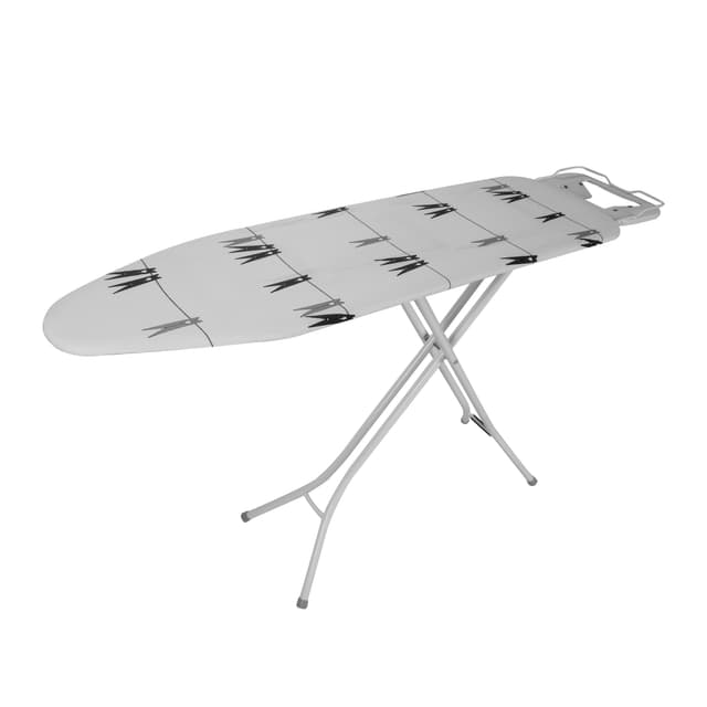 Royalford RF1510IB Mesh Ironing Board 134cmx33cmx88cm - Portable, Steam Iron Rest, Heat Resistant Cover |Lightweight Board with Adjustable Height & Rubber Feet Cover - 173178