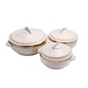 Royalford 3Pc Hot Pot Insulated Food Warmer - Thermal Casserole Dish - Double Wall Insulated Serving - SW1hZ2U6Mzg5Njgw