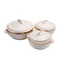 Royalford 3Pc Hot Pot Insulated Food Warmer - Thermal Casserole Dish - Double Wall Insulated Serving - 171211