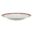 Royalford 10inch Melamine Ware Soup Plate, RF2431-SP10 | Elegant Design | Dishwasher & Microwave Safe | Shallow Plate for Soup, Desserts, Ice Cream & More (White & Red) - SW1hZ2U6Mzk3MDI2