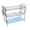 سلة مواعين ثلاث طبقات لون ازرق من رويال فورد Royalford RF2569 3 Layer Wall Hanging Dish Rack with Drainer Tray Multi Purpose Detachable Draining Board with Drip Tray