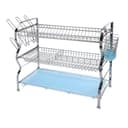 سلة مواعين ثلاث طبقات لون ازرق من رويال فورد Royalford RF2569 3 Layer Wall Hanging Dish Rack with Drainer Tray Multi Purpose Detachable Draining Board with Drip Tray