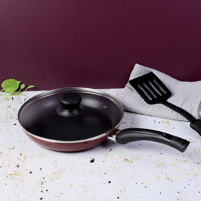 Royalford Frying Pan, 24 Cm - Aluminum Non-Stick Fry Pan - Ergonomic Handle - Saute Pan/Deep Frying - SW1hZ2U6MzczNDk1