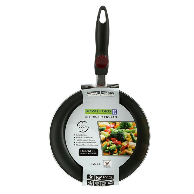 Royalford Highly Durable Safe Non-Stick 20 Cm Fry pan with Induction Base & Cool Touch Bakelite Handle RF2954 - SW1hZ2U6MzczNTU2