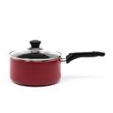 Royalford 20Cm Non-Stick Enamel Aluminium Saucepan With Glass Lid - Portable Cool Touch Handle - SW1hZ2U6MzgwODgw