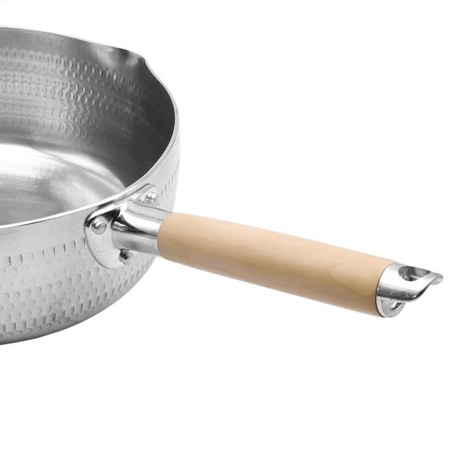 Royalford Aluminium Sauce Pan 24Cm - Portable Design With Wooden Handle & Handing Loop, Pouring - SW1hZ2U6MzkwMjU5