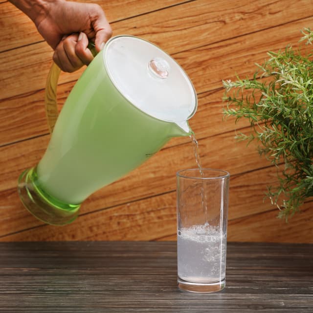 Royalford RF345N 2L Acrylic Jug - Acrylic Plastic Large Drink Jug with Comfortable Handles & Leak Proof Lid | Juice Jug Water Pitcher Juice Cold Tea Milk Bottle Pot Container for Restaurants Home