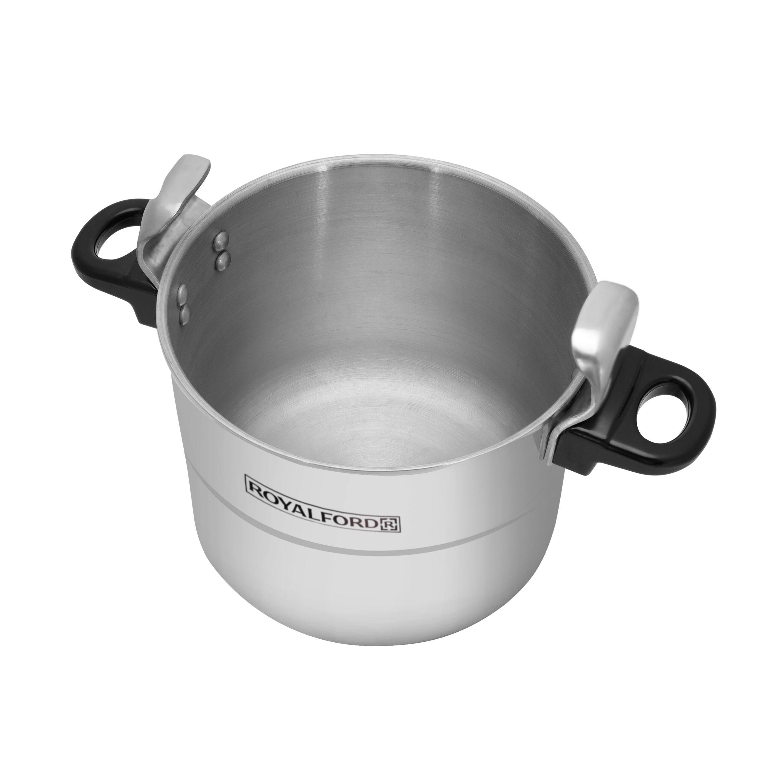 Royalford 5L Stainless Steel Pressure Cooker - Comfortable Handle