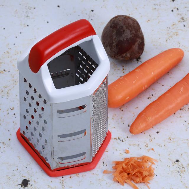 Royalford Stainless Steel Grater - 6 Slided Hand Held Grater/Slicer/Chopper/Zester For Vegetables - SW1hZ2U6Mzg5ODc1