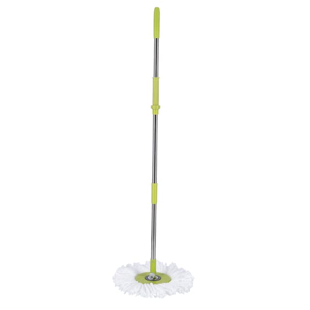 ممسحة الارضيات الدوارة لون اخضر من رويال فورد Royalford Portable Design Ajustable Height Spin Easy Mop with Micro Fiber Head for Faster Dehydration