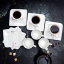 طقم فناجين القهوة بأطباق مربعة 12 قطعة من رويال فورد Royalford Bone China Square Cup & Saucer Set