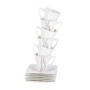 طقم فناجين القهوة بأطباق مربعة 12 قطعة من رويال فورد Royalford Bone China Square Cup & Saucer Set