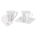 Royalford RF4306 12PCS Bone China Square Cup & Saucer Set - Ideal for Daily Use - Non-Toxic, Ecologically Tasteless, Smooth Surface, Translucent, Comfortable Grip and Lightweight - SW1hZ2U6NDIzMDI4