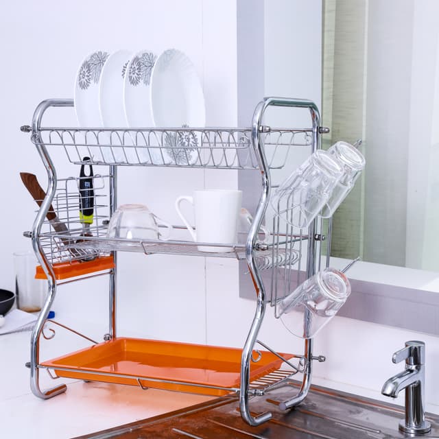 سلة تجفيف الصحون ( 3 رف ) - فضي Royalford - Dish Rack With Cutlery Holder