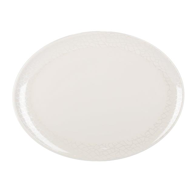 Royalford Melamine White Pearl Oval Plate, 16 Inch - SW1hZ2U6NDI2OTA2