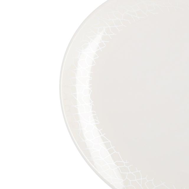 Royalford Melamine White Pearl Oval Plate, 16 Inch - SW1hZ2U6NDI2OTE2