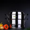 Royalford 9L 2 Layer Stainless Steel Steamer - Steamer Pot, Heat Resistant With Durable & Comfortable