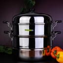 Royalford 9L 2 Layer Stainless Steel Steamer - Steamer Pot, Heat Resistant With Durable & Comfortable
