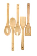 Royalford 5 Pcs Bamboo Kitchen Tools Set - Wooden Solid Turner,Spatula,Slotted Spoon & Turner - 177156