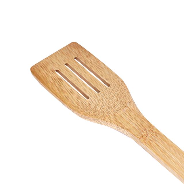 Royalford Bamboo Slotted Turner - Heat Resistant Soft Grip Slotted Turner, Bamboo, Cooking - SW1hZ2U6MzczMDY2