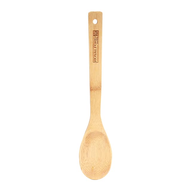 Royalford Bamboo Serving Spoon - Heat Resistant Soft Grip Spoon Handle, Bamboo, Cooking And Baking - 170958