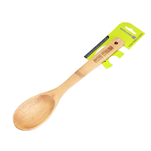 Royalford Bamboo Serving Spoon - Heat Resistant Soft Grip Spoon Handle, Bamboo, Cooking And Baking - 170961