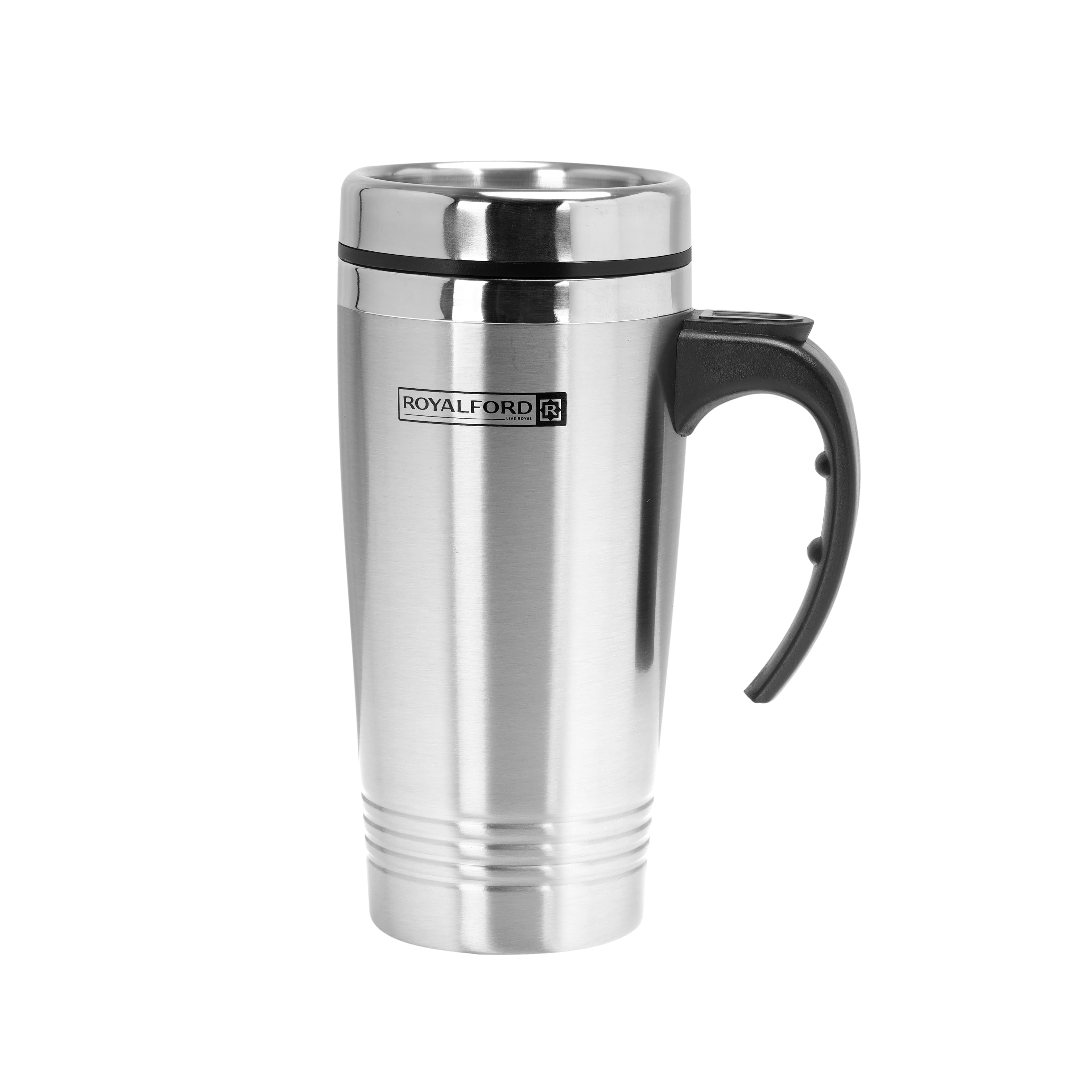 Royalford 16Oz Travel Mug - Portable With Comfortable High Grip Handle, & High-Grade Thick Wall