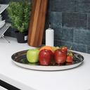 Royalford 22" Stainless Steel Group Serving Tray - Stackable Swirl Pattern Round Bar Tray Silver - SW1hZ2U6NDAyNzg1