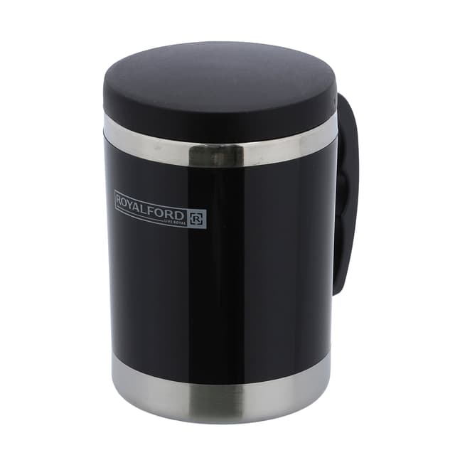 كوب حافظ للحرارة 11 أونصة ستانلس ستيل رويال فورد Royalford Travel mug 11oz/Black  1X40 - 176980