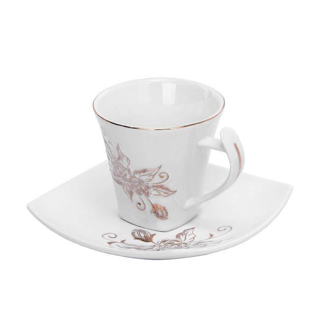 Royalford New Bone China Square Cup & Saucer Set, 12 Pcs - SW1hZ2U6NDIzMDQ3