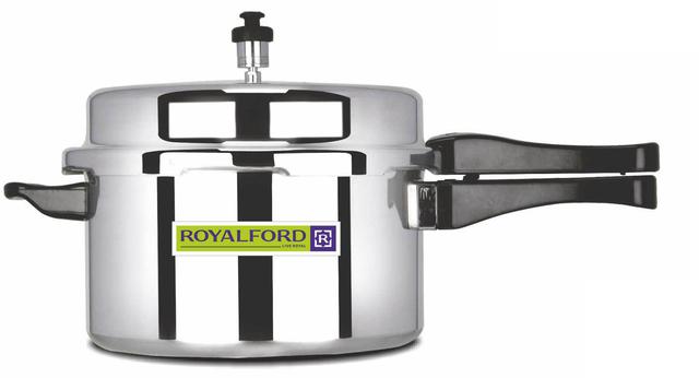 Royalford 7.5L Aluminum Pressure Cooker - Comfortable Handle Evenly Heating Cooker