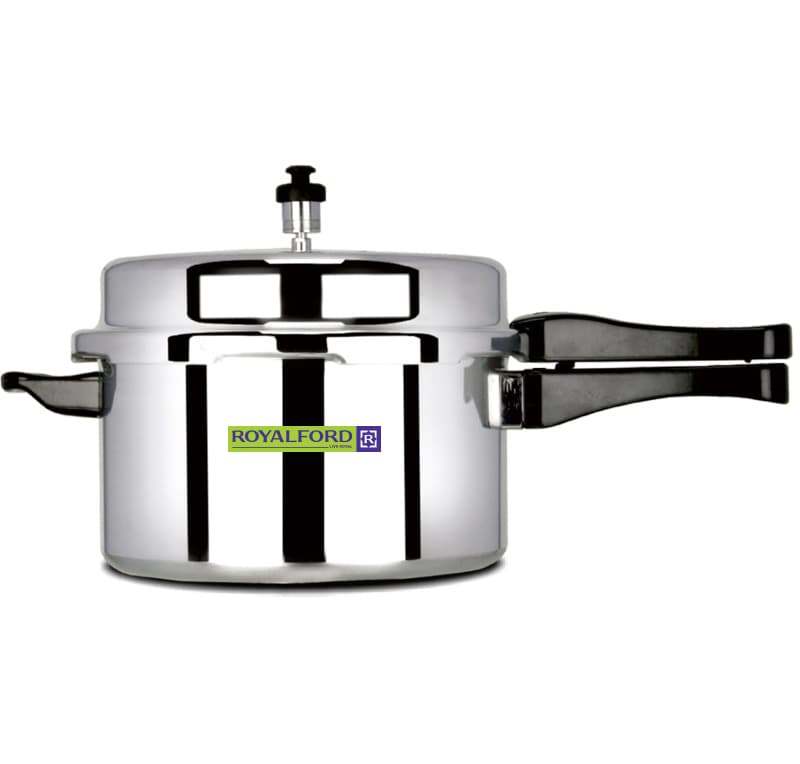 Royalford 10L Aluminium Induction Base Pressure Cooker - Lightweight & Durable Cooker With Lid, Cool