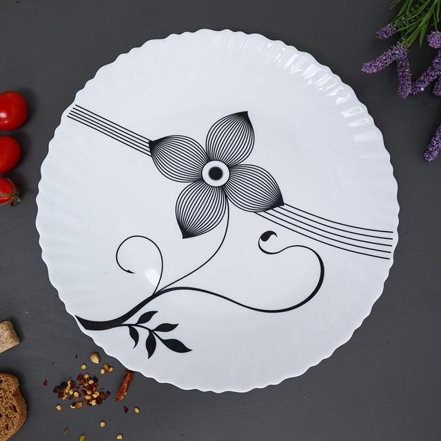 Royalford 10.5" Opal Ware Art Flower Dinner Plate - Pasta Plate Made With Durable Material - SW1hZ2U6Mzk3MzAz