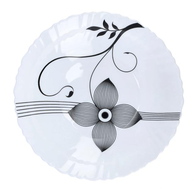 صحن تقديم زجاجي أوبال 7.5 بوصة Royalford - 7.5" Opal Ware Art Flower Dinner Plate Pasta Plate Made With Durable Material