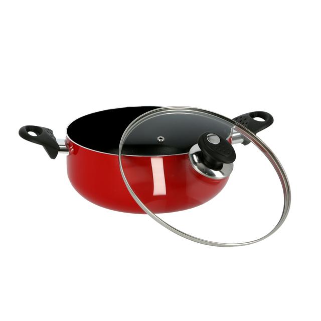 Royalford Non-Stick Ceramic Casserole With Glass Lid 30 Cm- Durable Non-Stick Coating, High-Quality - SW1hZ2U6MzcxODIz