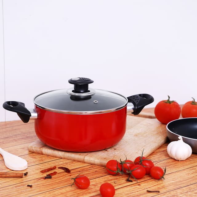 Royalford Ceramic Cooking Pot With Glass Lid, 32 Cm