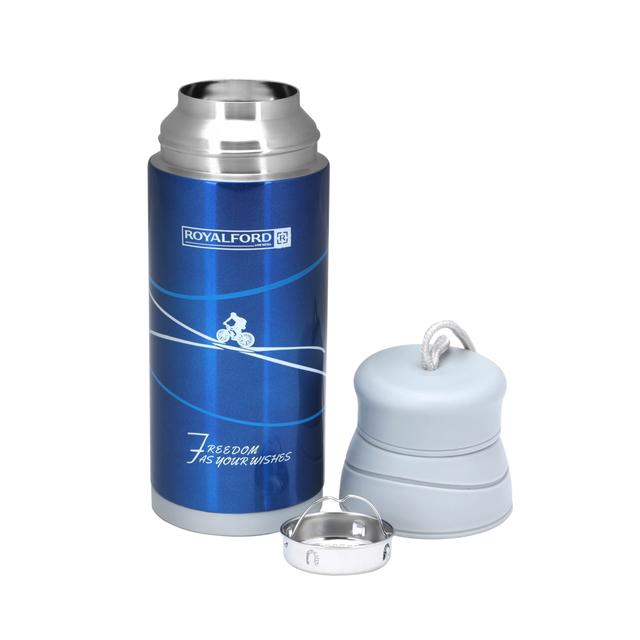 Royalford RF6607 320ml Stainless Steel Vacuum Bottle - Stainless Steel Flask & Water Bottle |Hot & Cold Leak-Resistant Sports Drink Bottle | Dishwasher Safe High-Quality Vacuum Insulation Bo - SW1hZ2U6NDA3MDI2