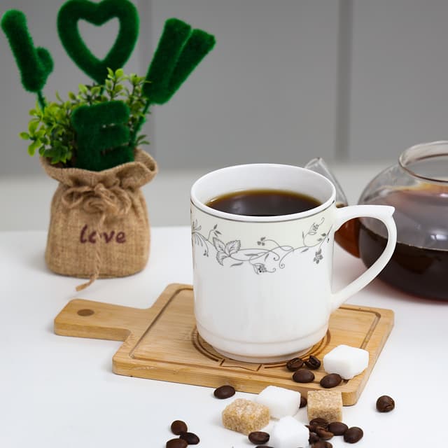 Royalford 11Oz Bone Wave Coffee Mug - Large Coffee & Tea Mug, Traditional Extra Large Tea Mug, Thick