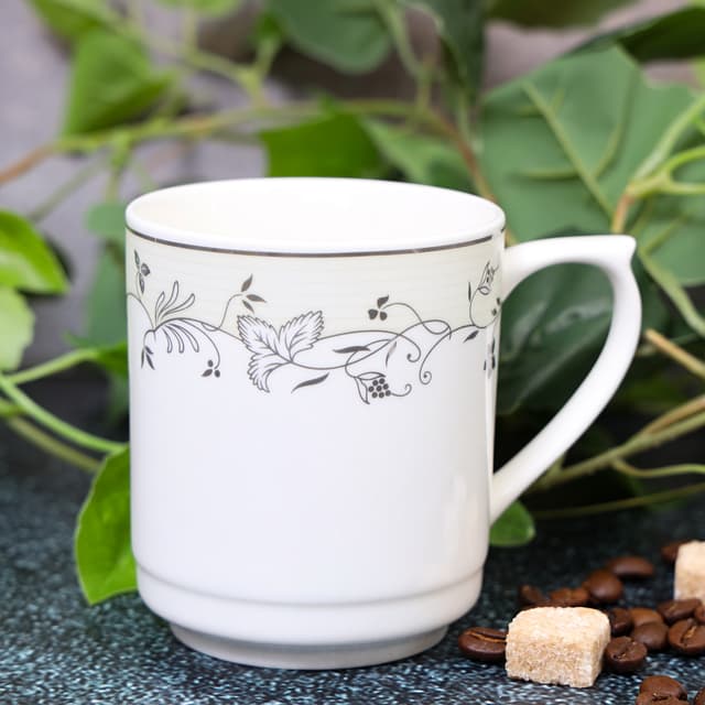 Royalford 11Oz Bone Wave Coffee Mug - Large Coffee & Tea Mug, Traditional Extra Large Tea Mug, Thick