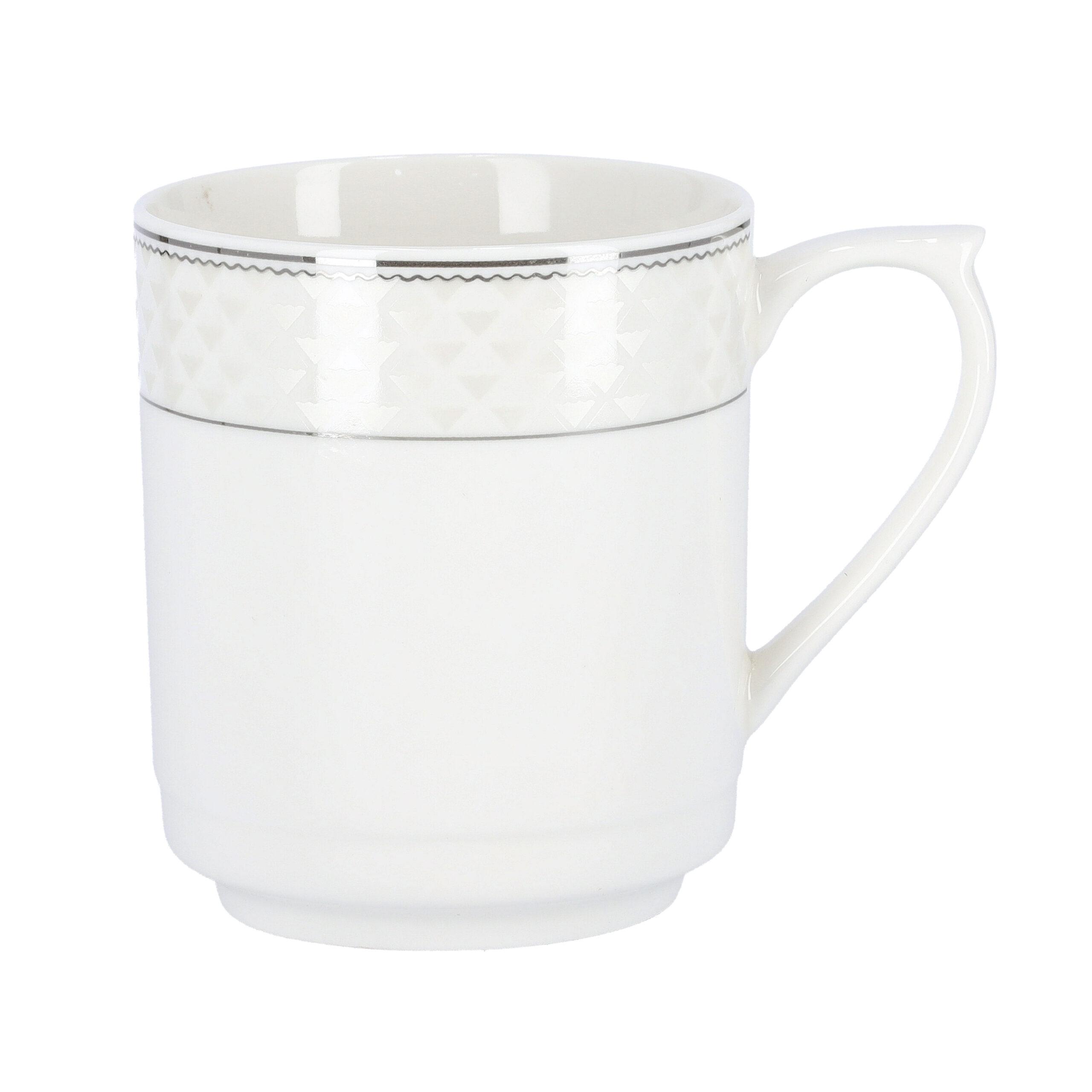 Royalford 11Oz Bone Wave Porcelain Coffee Mug - Large Coffee & Tea Mug, Traditional Extra Large Tea