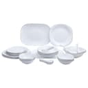 طقم السفرة من الأوبال الأبيض رويال فورد Royalford Opal Ware Soft Square Dinner Set36 Pcs