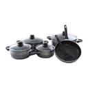 Royalford 10 Pcs Non-Stick Cookware Set - Heat Resistant Handles Scratch Resistant, Tempered Glass - 164513