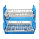 Royalford 2 Tiered Kitchen Dish Drainer Drying Rack - Multi-Purpose Draining Board With Drip Tray - SW1hZ2U6Mzk0NjA3