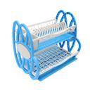 Royalford 2 Tiered Kitchen Dish Drainer Drying Rack - Multi-Purpose Draining Board With Drip Tray - SW1hZ2U6Mzk0NjA5