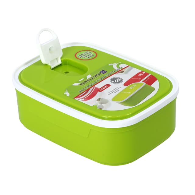 حافظة طعام مع غطاء و قفل 790مل أخضر Royalford - 790Ml Rect Food Container/Green 1X24