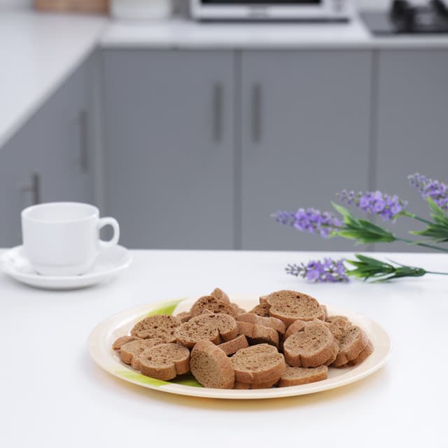 صحن دائري ميلامين 11 بوصة بيج وأخضر من رويال فورد Royalford Melamine Ware Super Rays Dinner Plate